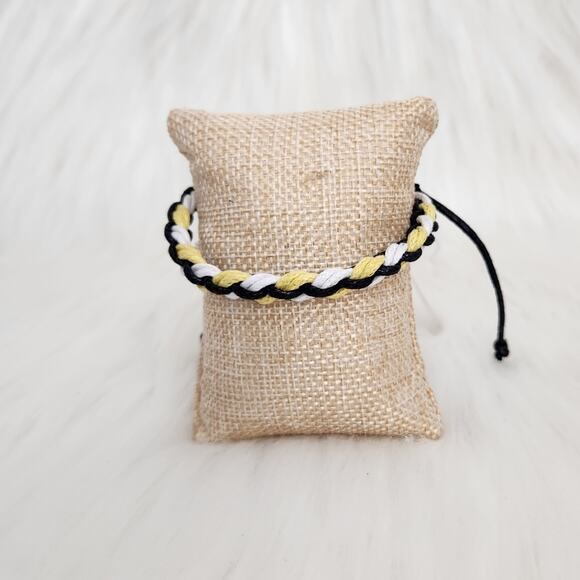 Other Jewelry - New Braided Surfer Bracelet Black White Yellow Rope Knotted Friendship Boho